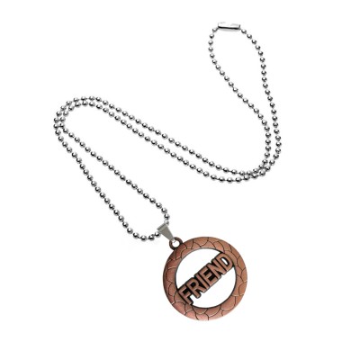 Round Friend Copper Metal Pendant